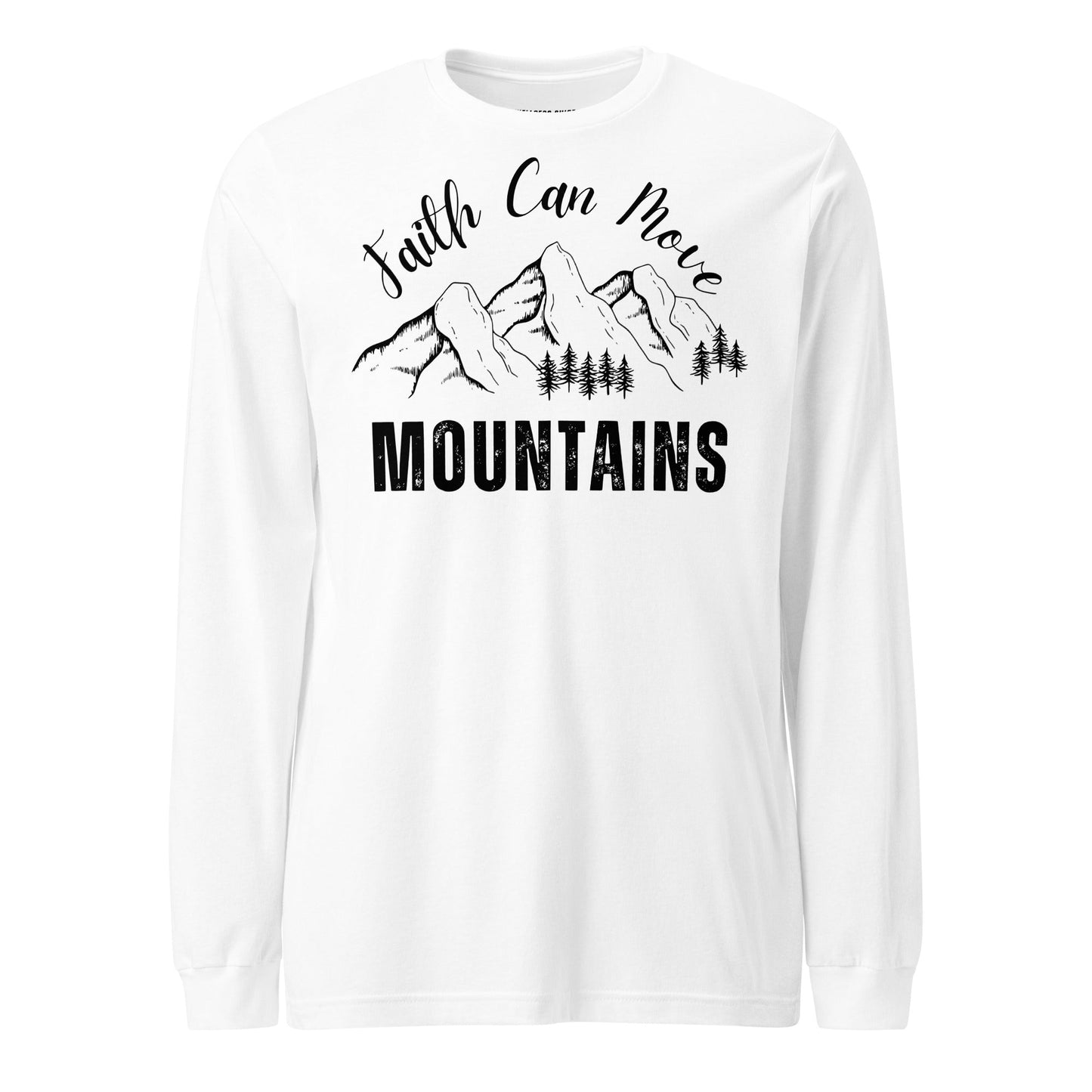 Faith Can Move Mountains Unisex Long Sleeve Tee - Faith Based Apparel - Wellness Shine - Wellness Shine