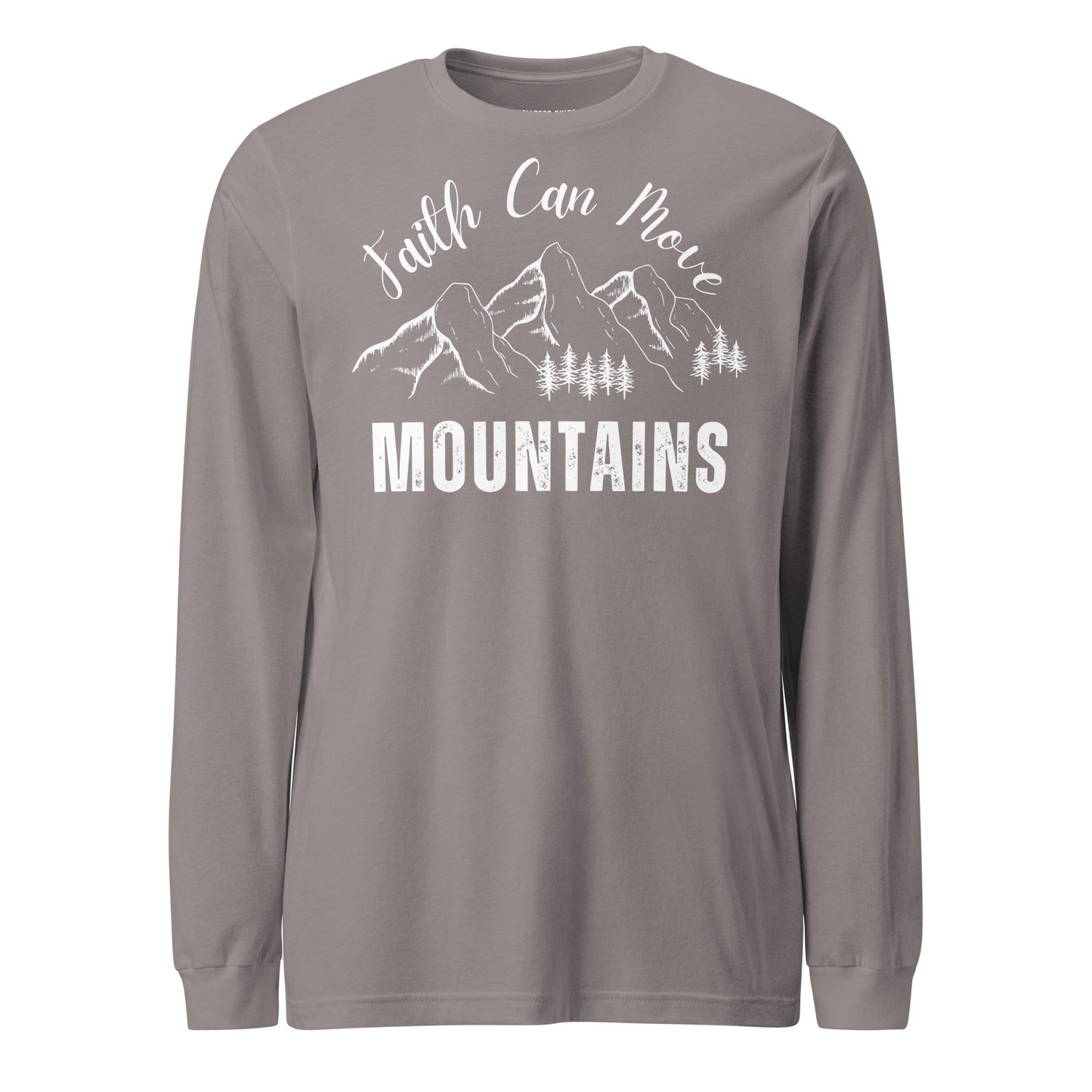 Faith Can Move Mountains Unisex Long Sleeve Tee - Faith Based Apparel - Wellness Shine - Wellness Shine