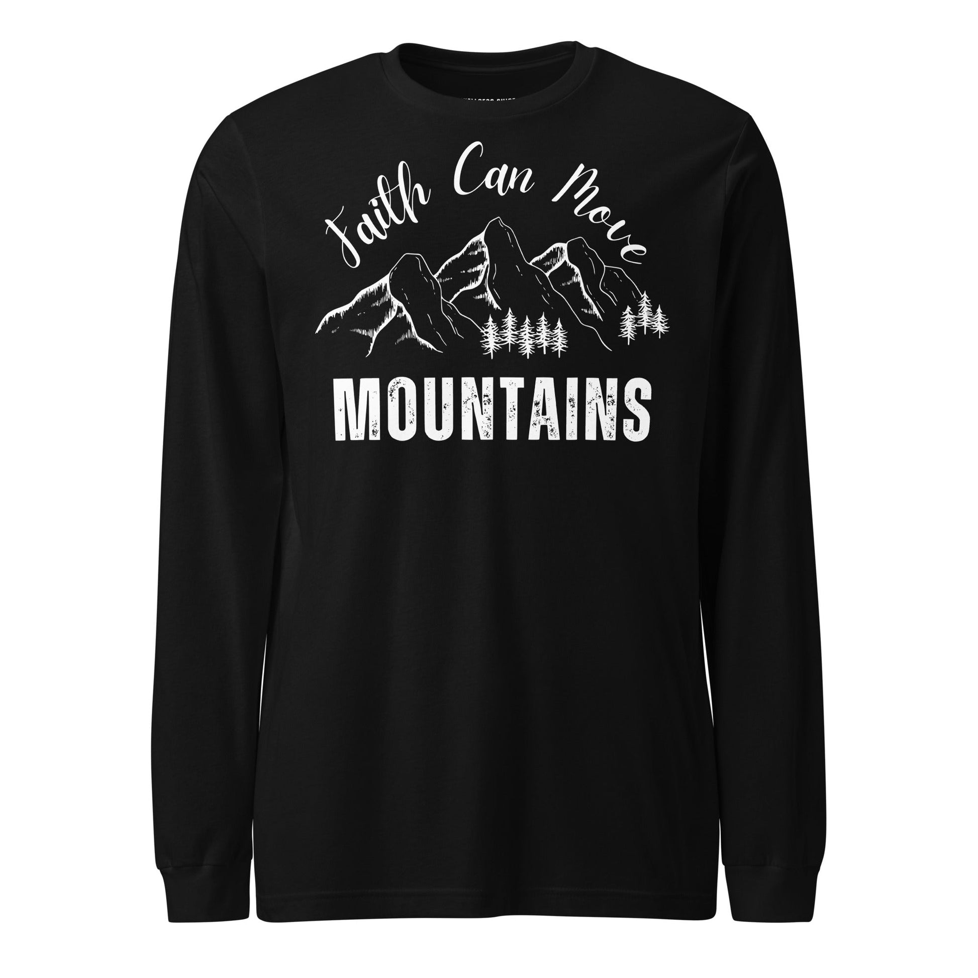 Faith Can Move Mountains Unisex Long Sleeve Tee - Faith Based Apparel - Wellness Shine - Wellness Shine