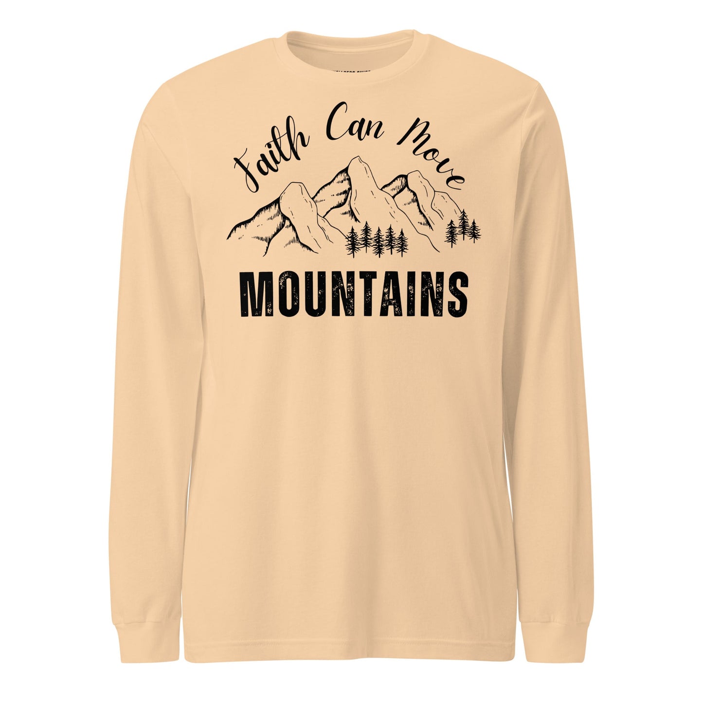 Faith Can Move Mountains Unisex Long Sleeve Tee - Faith Based Apparel - Wellness Shine - Wellness Shine