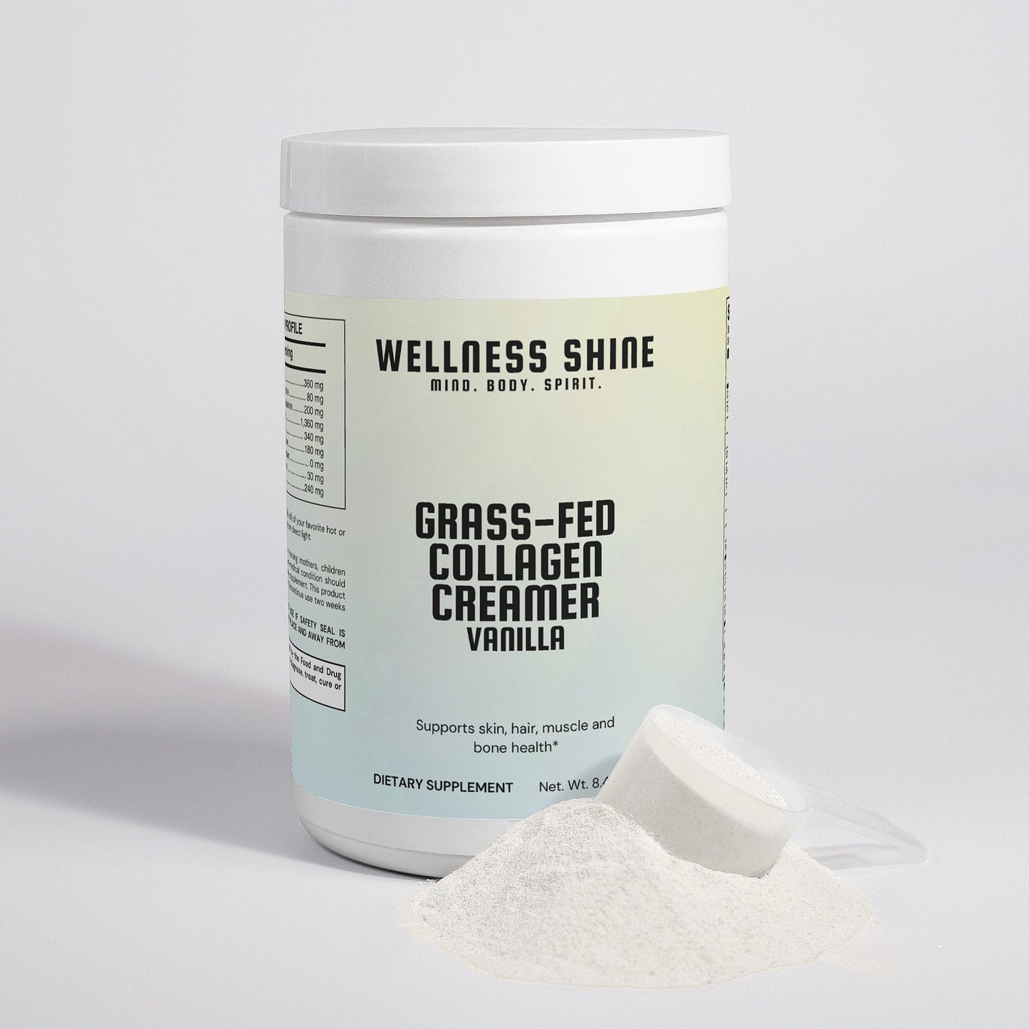 Grass - Fed Collagen Creamer (Vanilla) – Healthy Skin Supplement by Wellness Shine - Wellness Shine