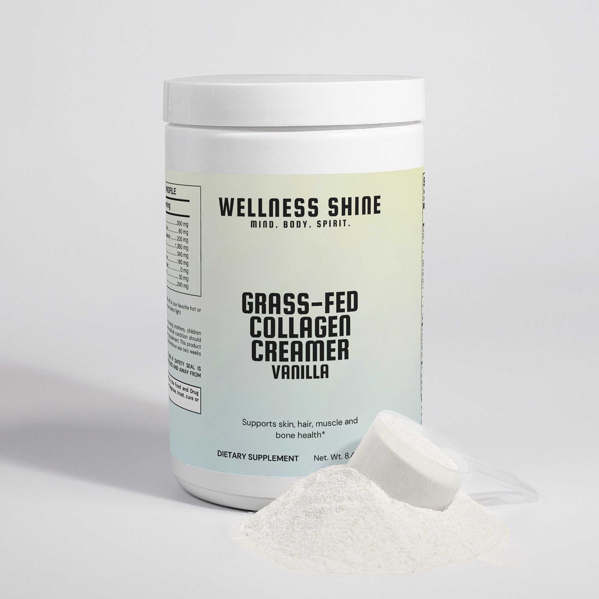 Grass - Fed Collagen Creamer (Vanilla) – Healthy Skin Supplement by Wellness Shine - Wellness Shine