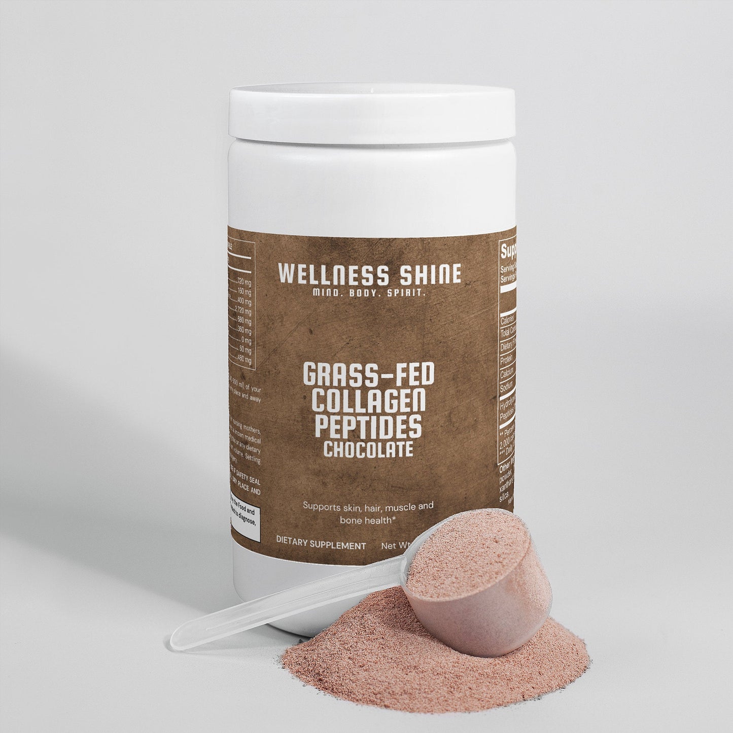 Grass - Fed Collagen Peptides Powder (Chocolate) – Healthy Skin Supplement by Wellness Shine - Wellness Shine