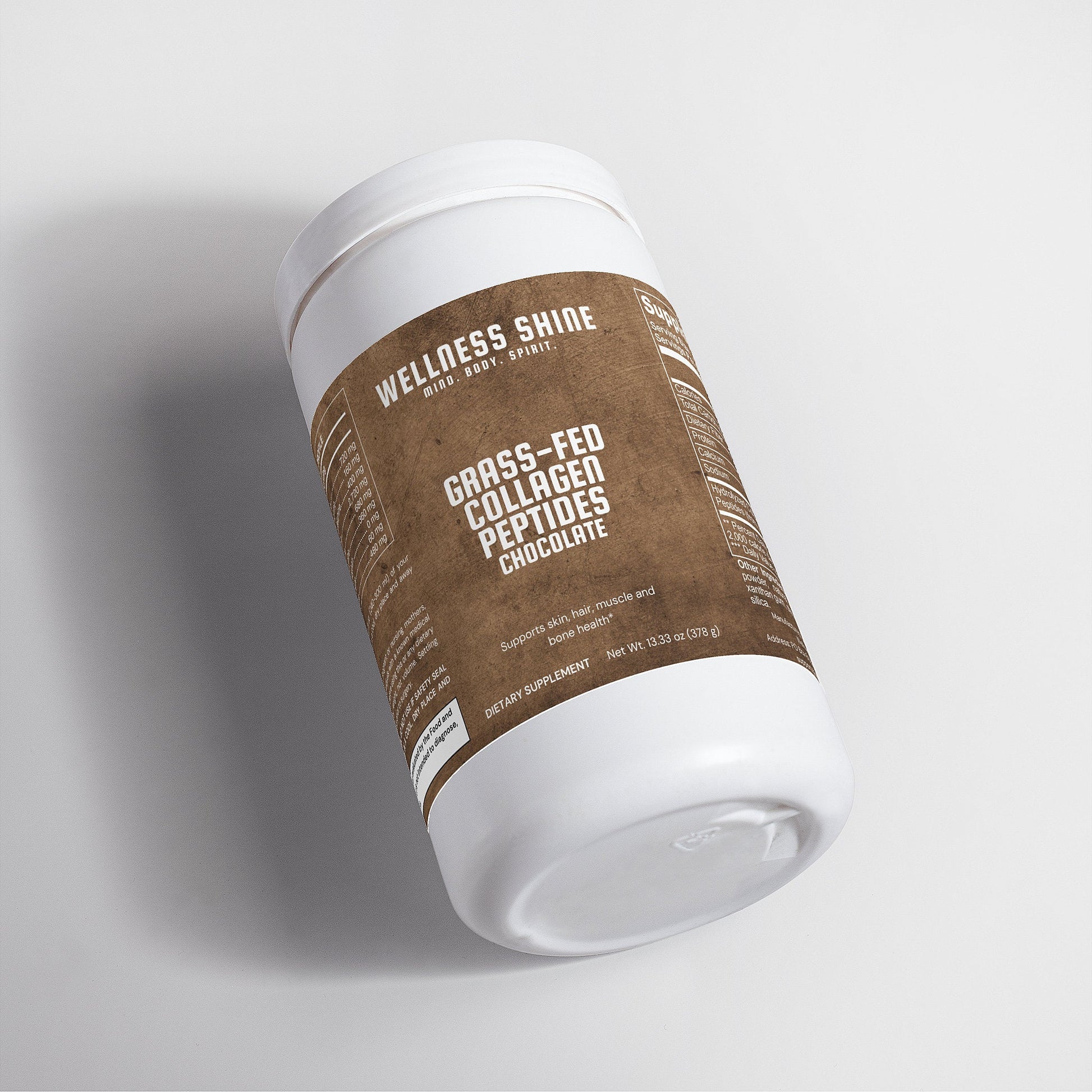 Grass - Fed Collagen Peptides Powder (Chocolate) – Healthy Skin Supplement by Wellness Shine - Wellness Shine