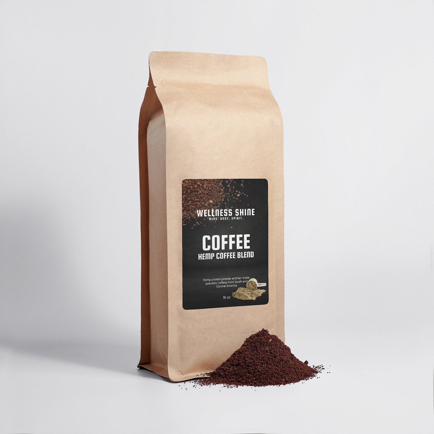 Hemp Coffee Blend – Medium Roast – 16oz by Wellness Shine - Wellness Shine