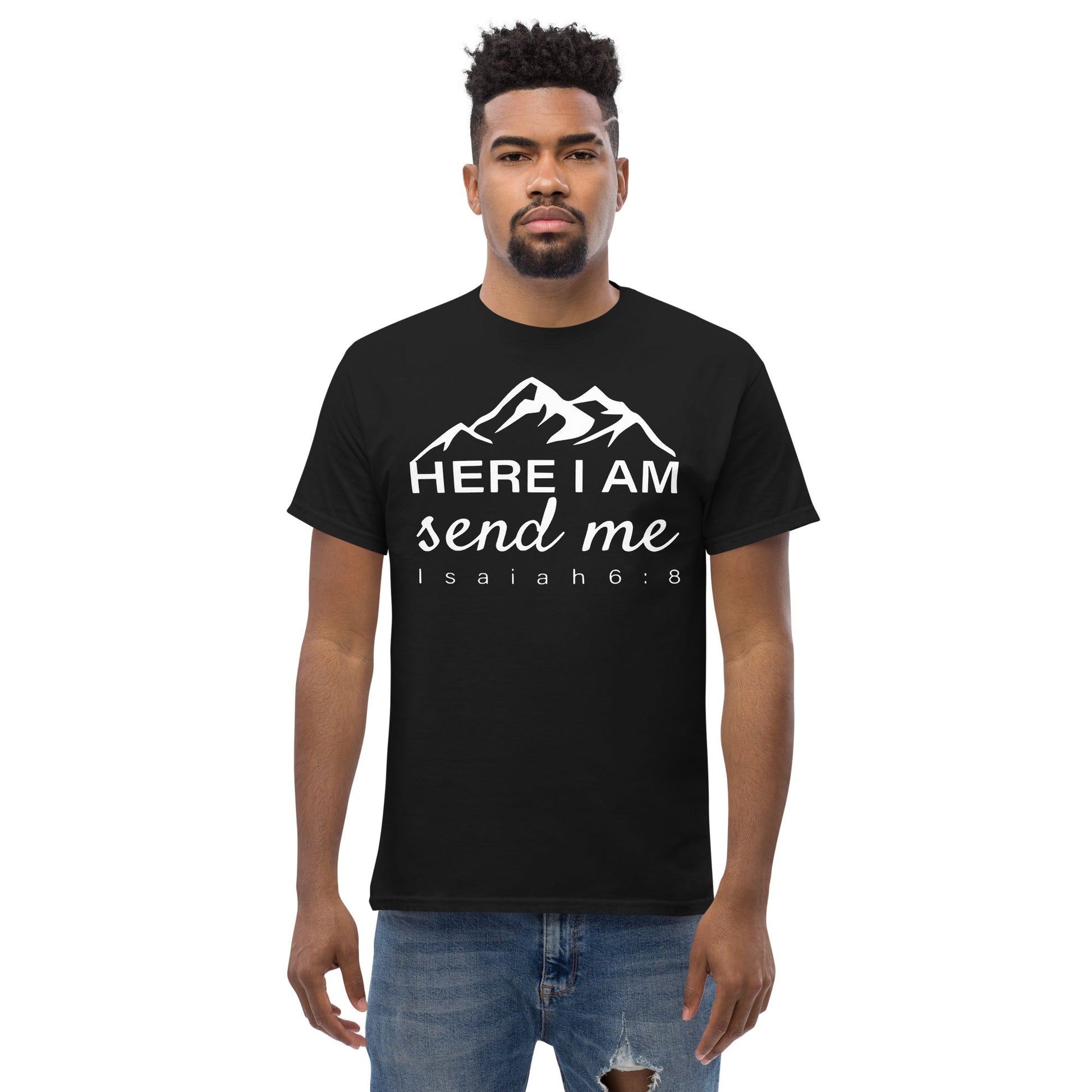 Here I Am Send Me Christian Shirt, Bible Versed Tee, Gift - Christianity, Christianity Apparel, Jesus - Christian, Christianity Faith Shirt - Wellness Shine