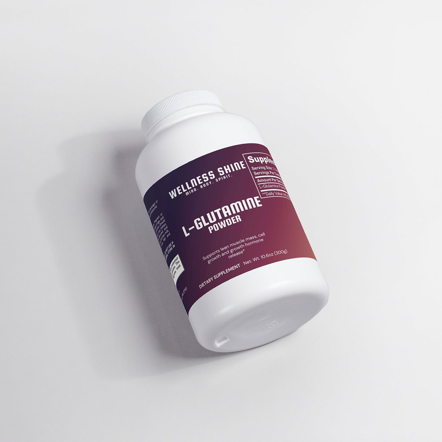 L - Glutamine Powder – 300g (150 Servings) by Wellness Shine - Wellness Shine