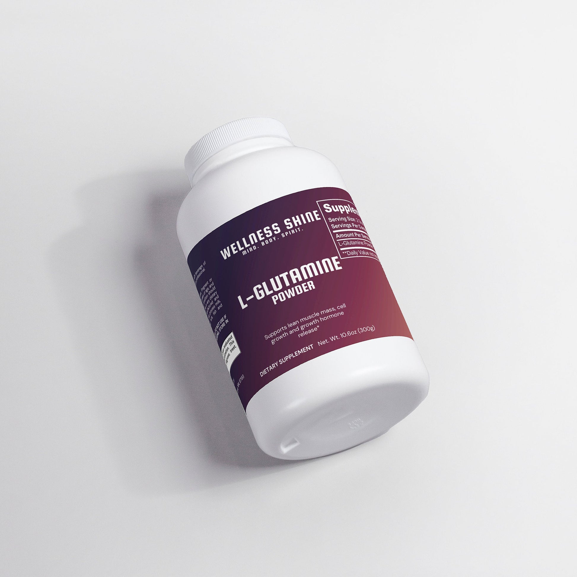 L - Glutamine Powder – 300g (150 Servings) by Wellness Shine - Wellness Shine