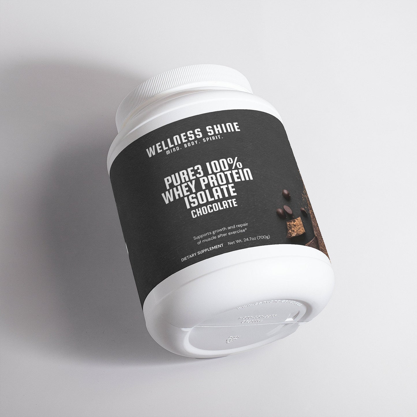 Pure3 100% Whey Protein Isolate (Chocolate) – Muscle Growth and Recovery Supplement by Wellness Shine - Wellness Shine