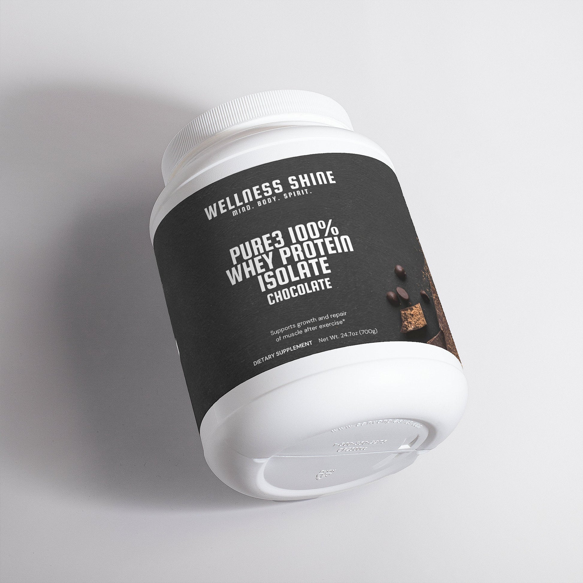 Pure3 100% Whey Protein Isolate (Chocolate) – Muscle Growth and Recovery Supplement by Wellness Shine - Wellness Shine