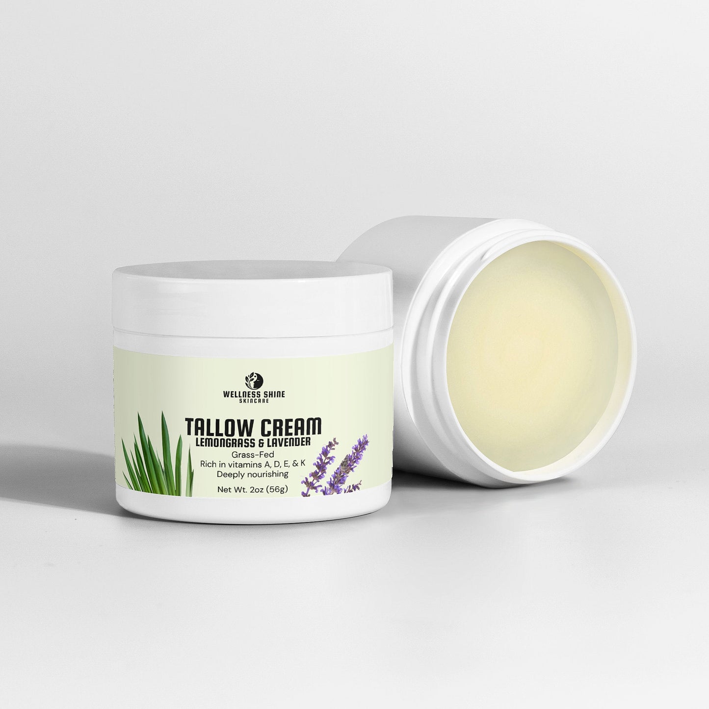 Tallow Cream Lemongrass & Lavender - Deep Moisturizing and Rejuvenating Skin Care by Wellness Shine - Wellness Shine