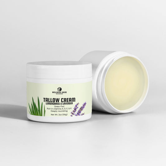 Tallow Cream Lemongrass & Lavender - Deep Moisturizing and Rejuvenating Skin Care by Wellness Shine - Wellness Shine