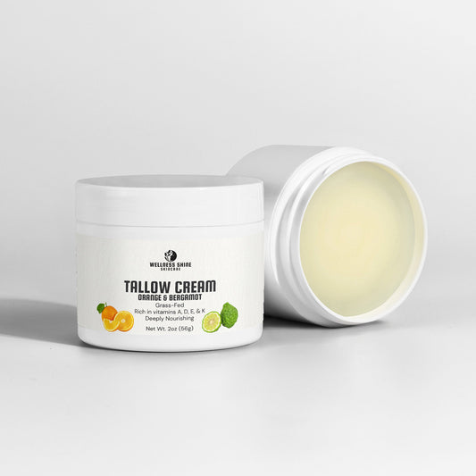 Tallow Cream Orange & Bergamot - Deep Moisturizing and Rejuvenating Skin Care by Wellness Shine - Wellness Shine