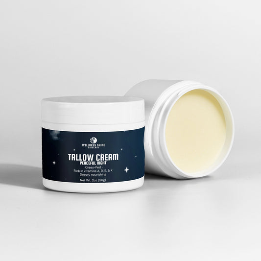 Tallow Cream Peaceful Night - Deep Moisturizing and Rejuvenating Skin Care by Wellness Shine - Wellness Shine