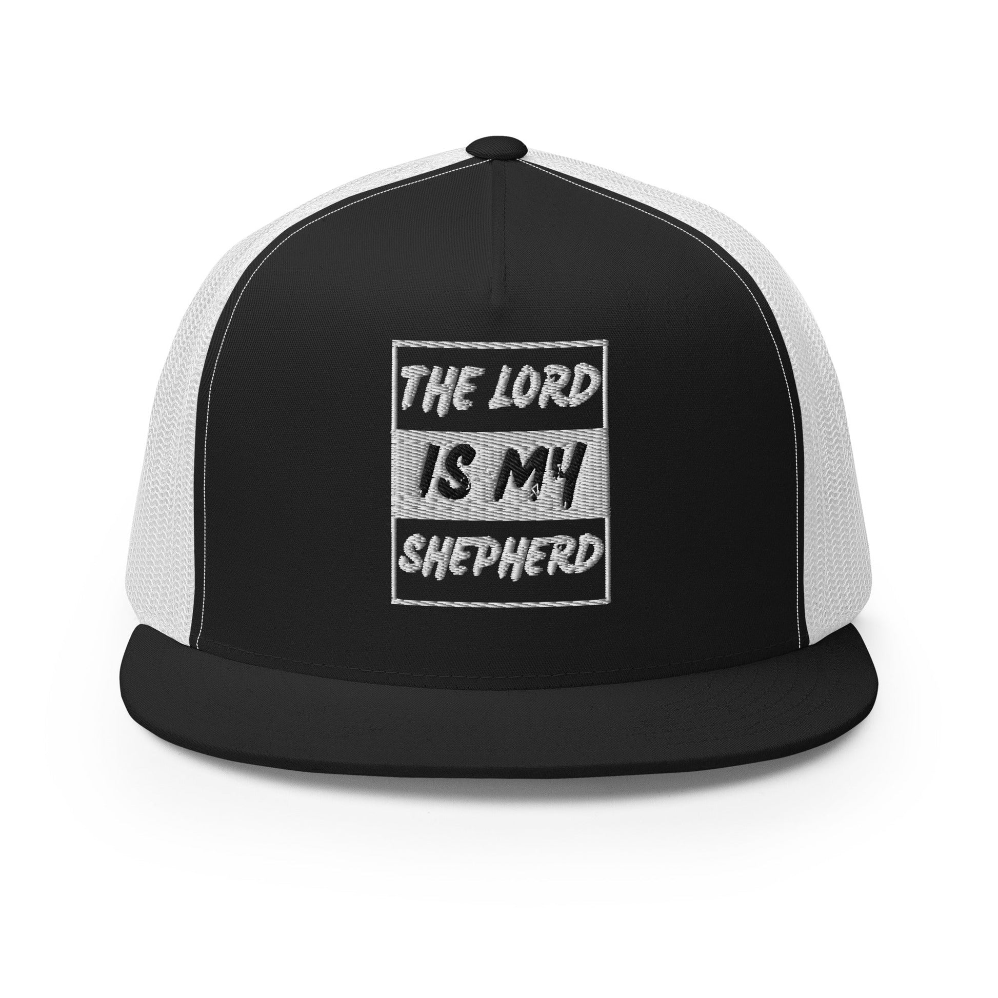 "The Lord Is My Shepherd" Christian Hat, Bible Verse Hat, Yupoong 6006 Trucker Cap - Wellness Shine