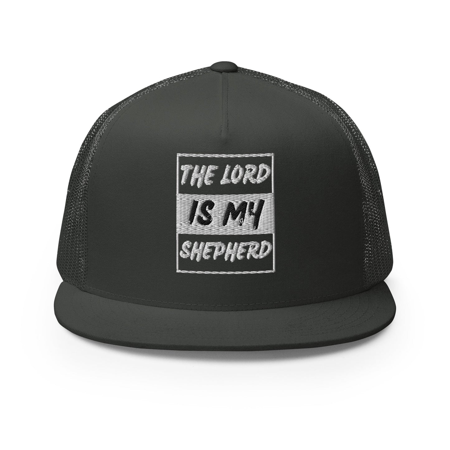 "The Lord Is My Shepherd" Christian Hat, Bible Verse Hat, Yupoong 6006 Trucker Cap - Wellness Shine