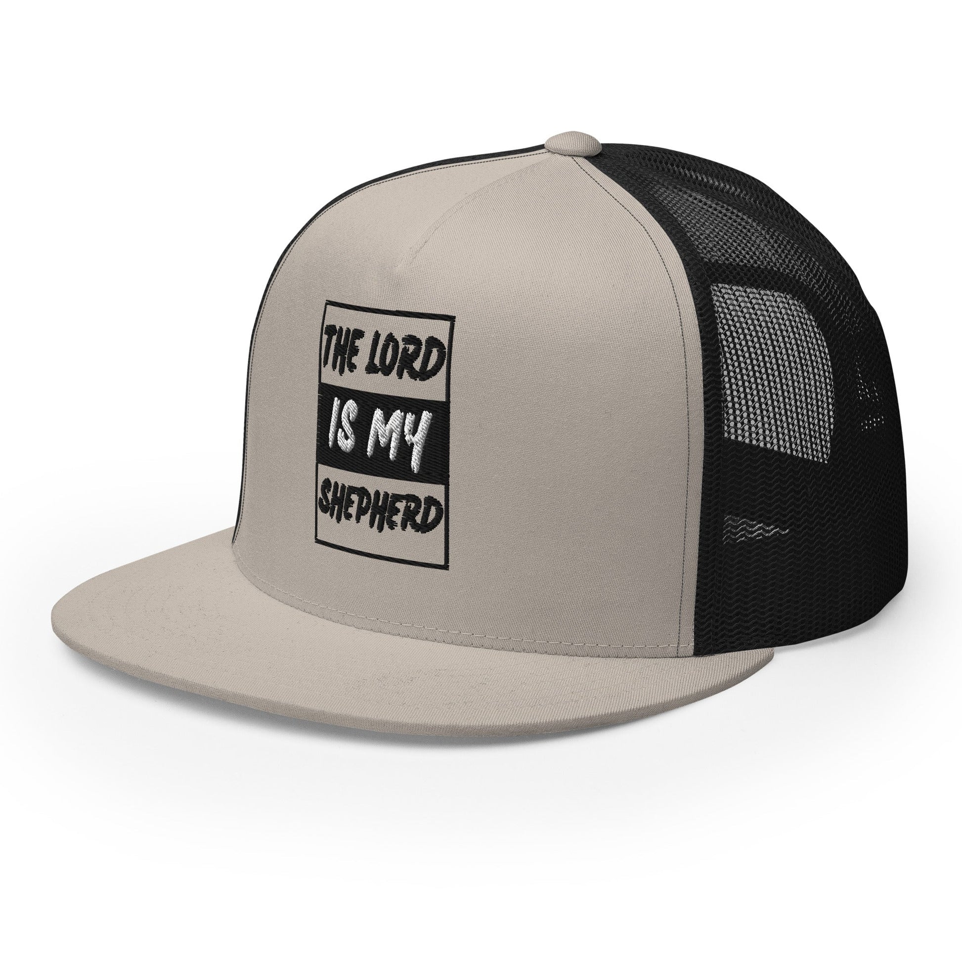 "The Lord Is My Shepherd" Christian Hat, Bible Verse Hat, Yupoong 6006 Trucker Cap - Wellness Shine