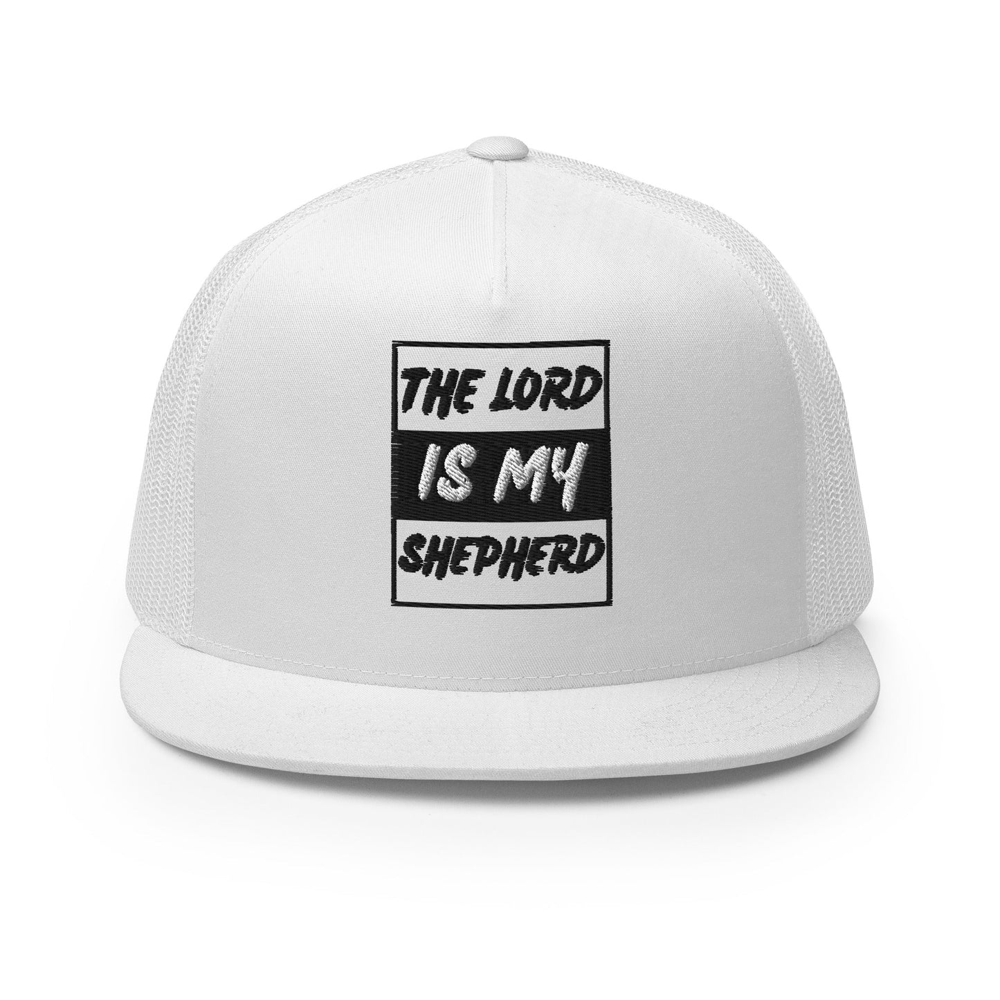 "The Lord Is My Shepherd" Christian Hat, Bible Verse Hat, Yupoong 6006 Trucker Cap - Wellness Shine