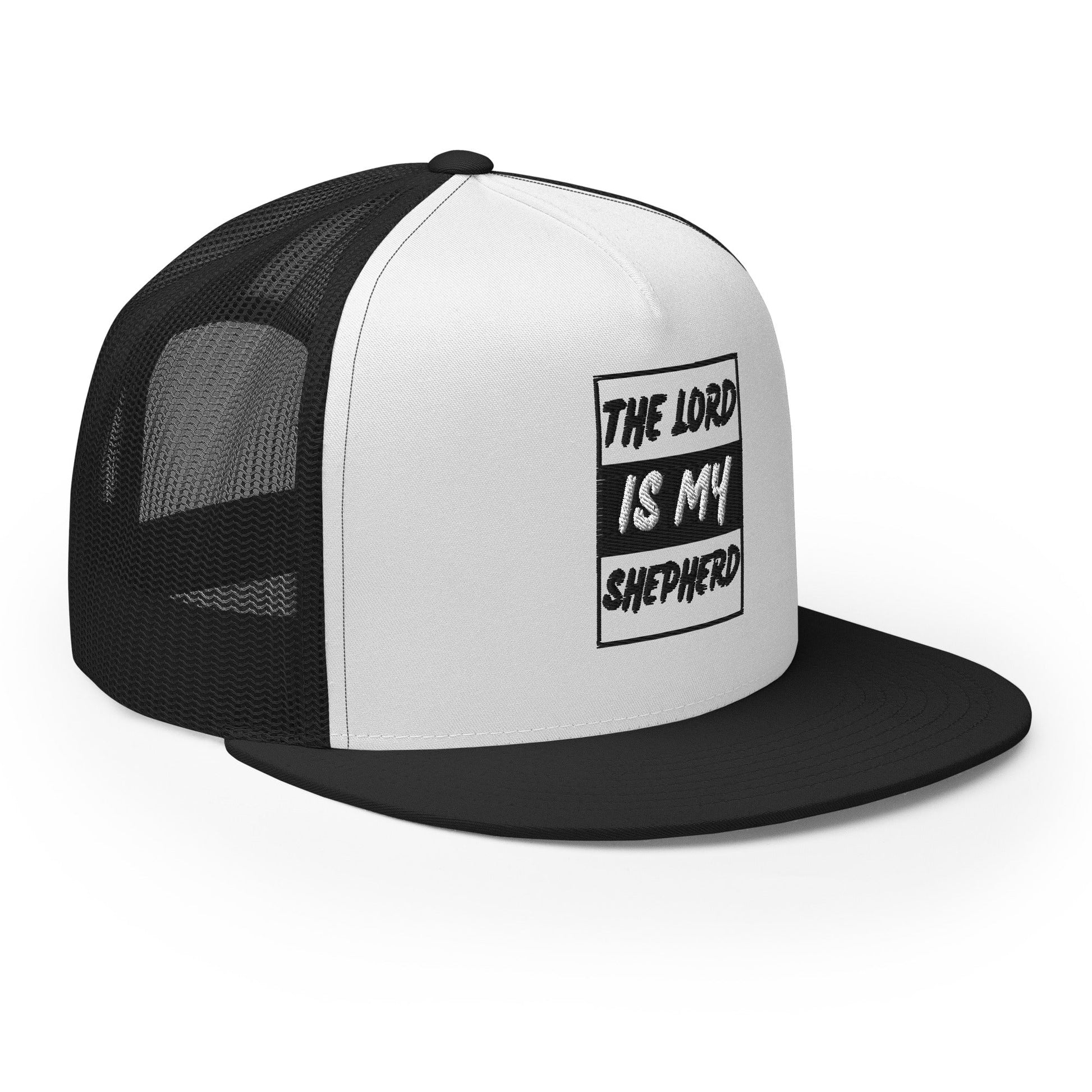 "The Lord Is My Shepherd" Christian Hat, Bible Verse Hat, Yupoong 6006 Trucker Cap - Wellness Shine