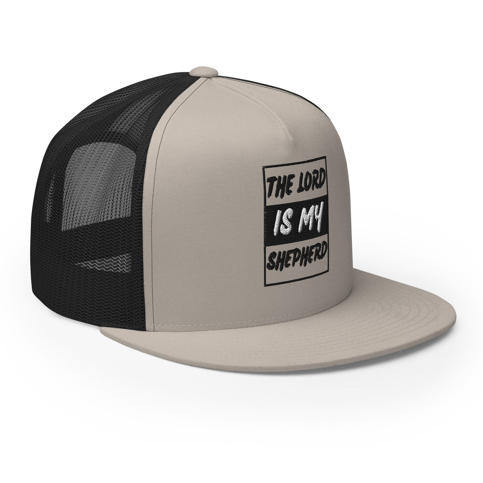 "The Lord Is My Shepherd" Christian Hat, Bible Verse Hat, Yupoong 6006 Trucker Cap - Wellness Shine