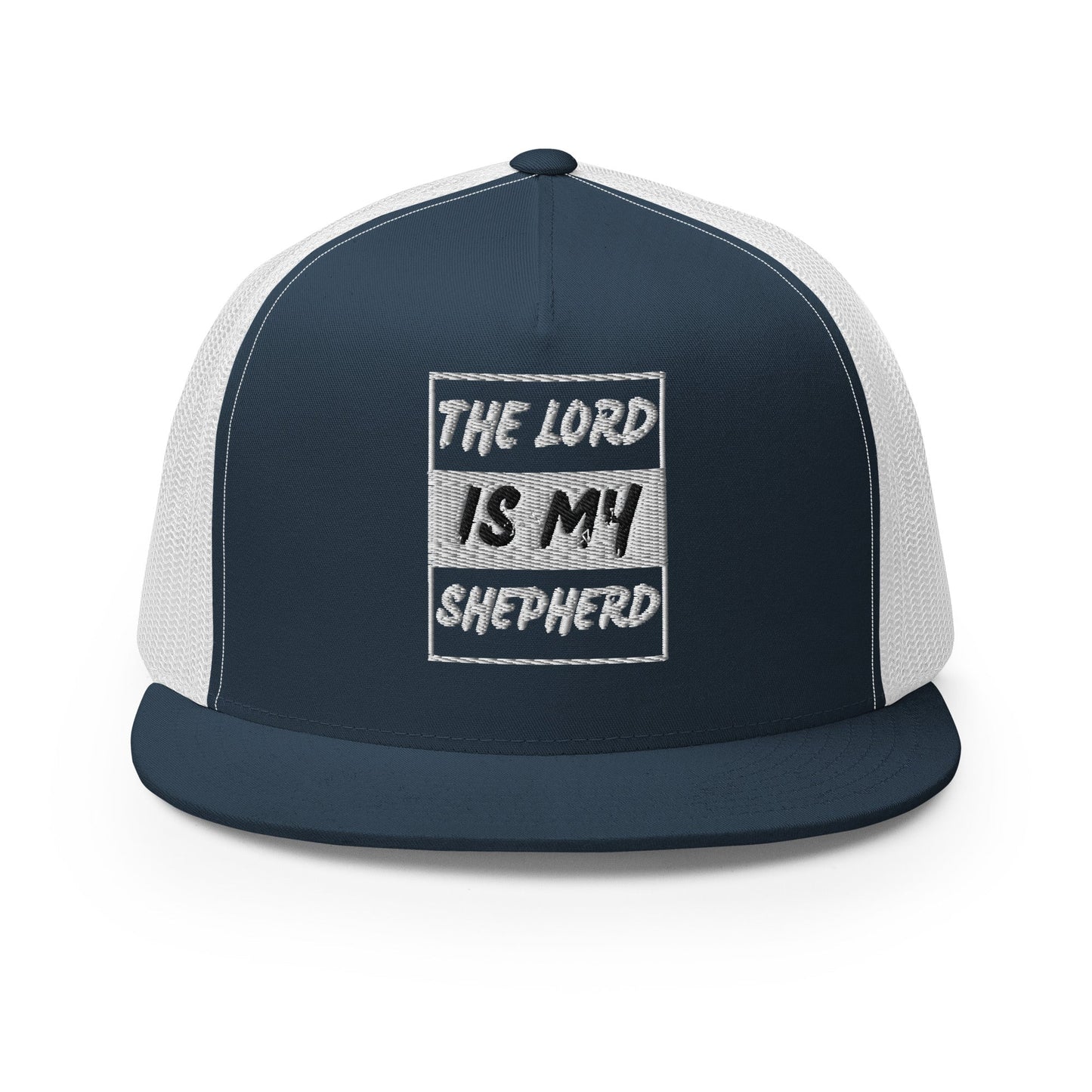 "The Lord Is My Shepherd" Christian Hat, Bible Verse Hat, Yupoong 6006 Trucker Cap - Wellness Shine