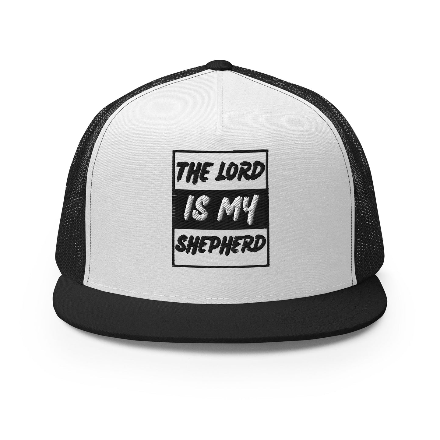 "The Lord Is My Shepherd" Christian Hat, Bible Verse Hat, Yupoong 6006 Trucker Cap - Wellness Shine