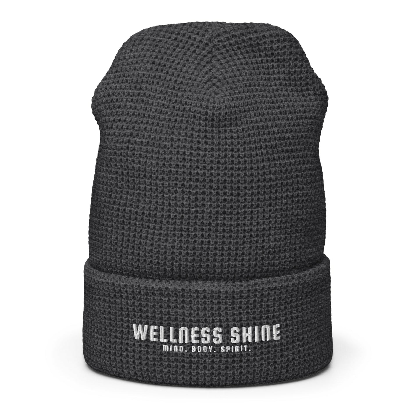 Wellness Shine Brand Embroidered Waffle Beanie - Wellness Shine