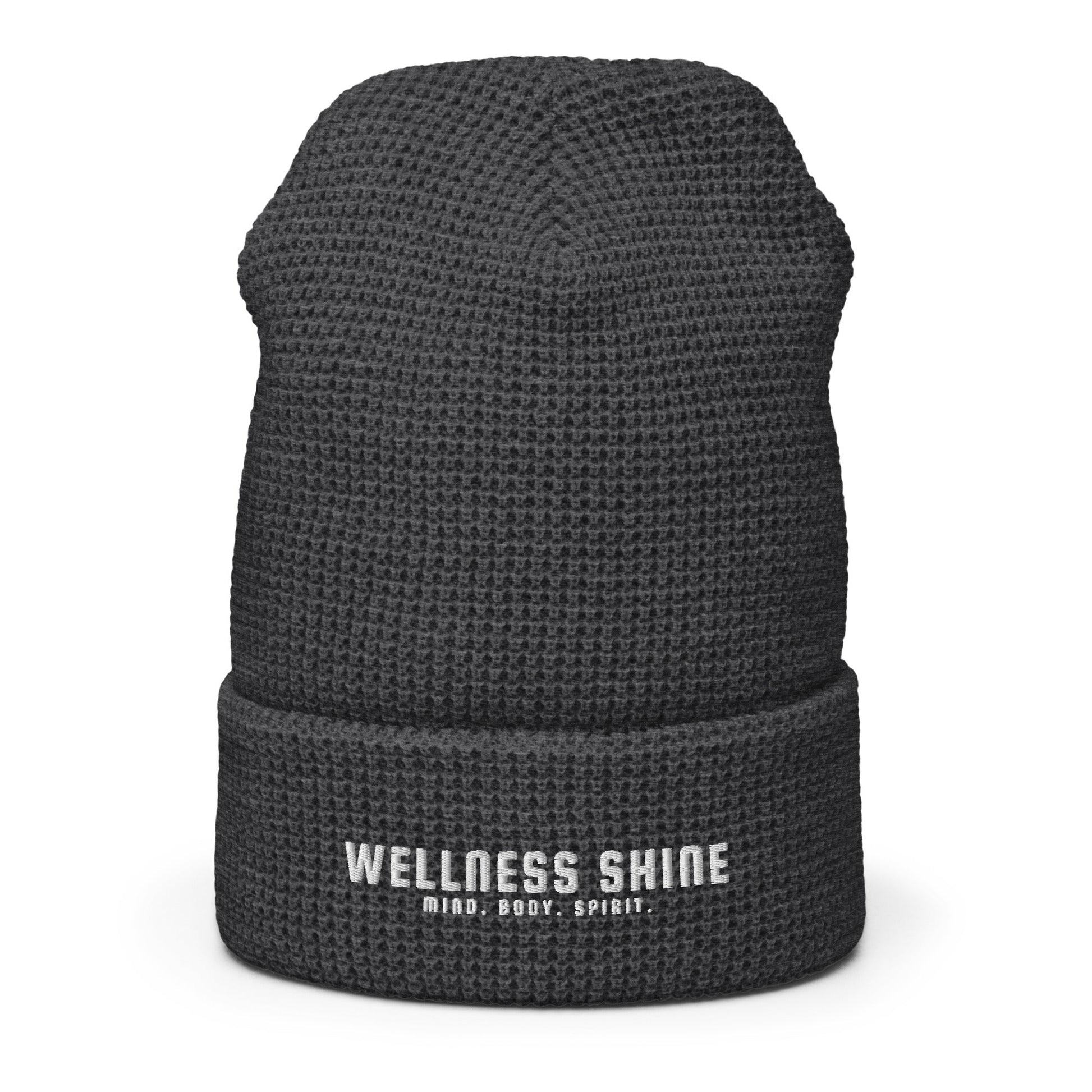 Wellness Shine Brand Embroidered Waffle Beanie - Wellness Shine