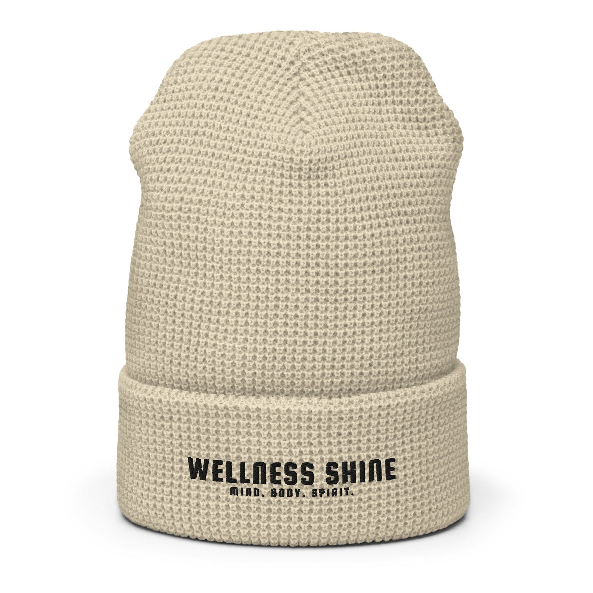 Wellness Shine Brand Embroidered Waffle Beanie - Wellness Shine