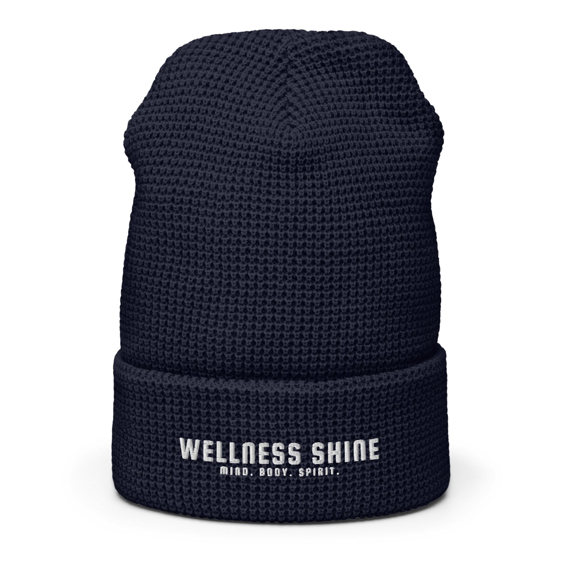 Wellness Shine Brand Embroidered Waffle Beanie - Wellness Shine