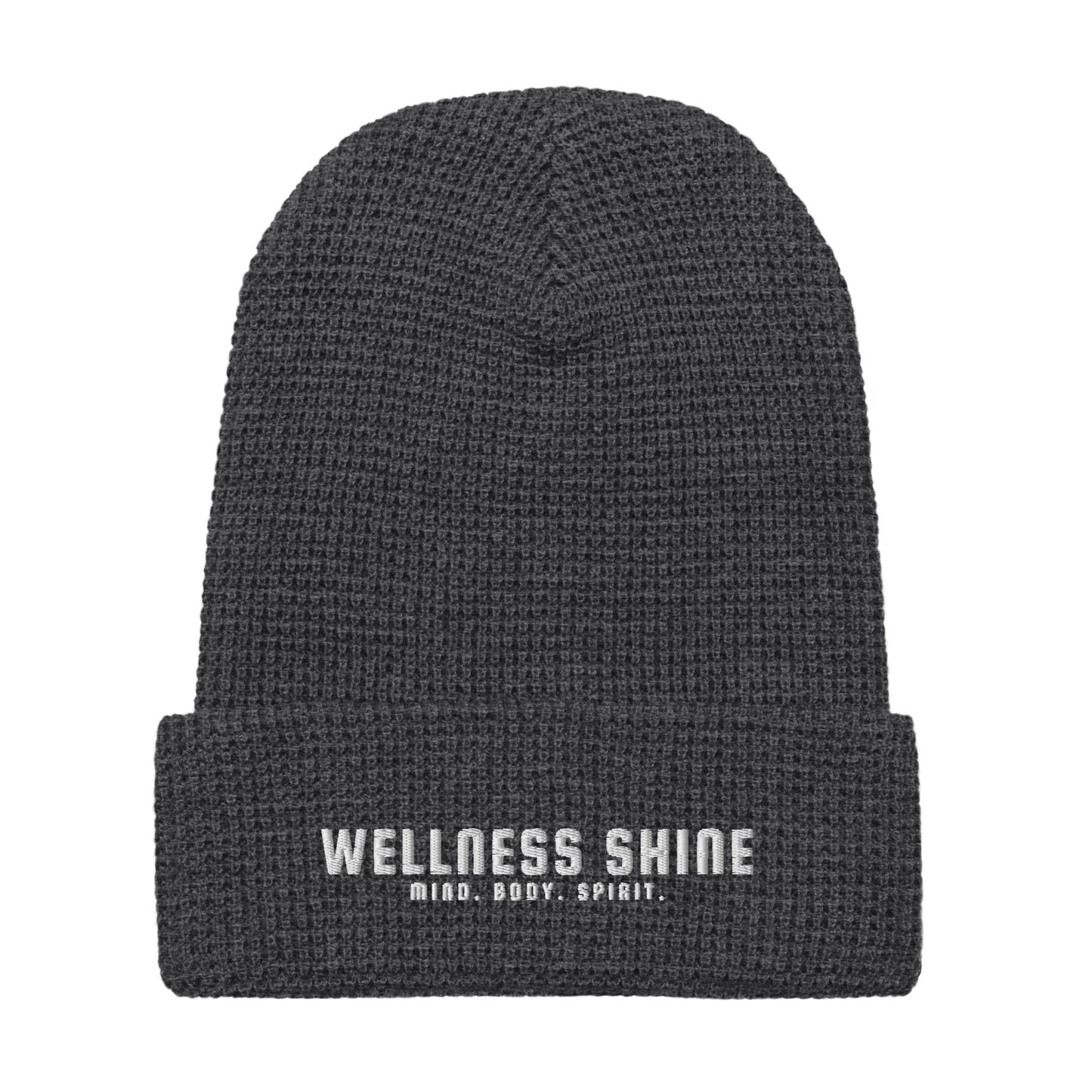 Wellness Shine Brand Embroidered Waffle Beanie - Wellness Shine