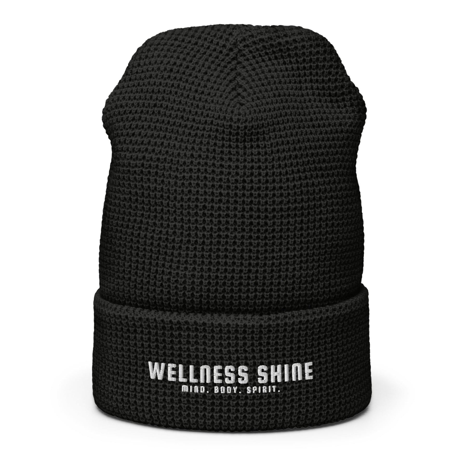 Wellness Shine Brand Embroidered Waffle Beanie - Wellness Shine