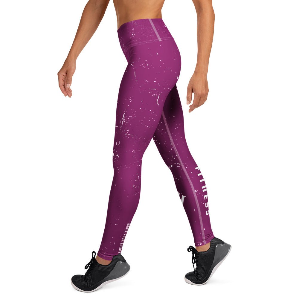 Wellness Shine Fitness Yoga Leggings, Fuchsia Splatter - Wellness Shine