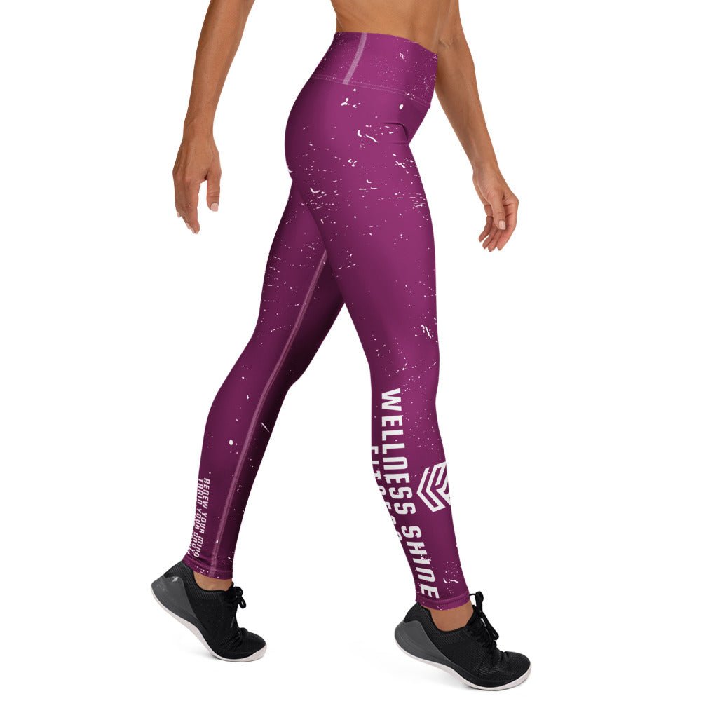 Wellness Shine Fitness Yoga Leggings, Fuchsia Splatter - Wellness Shine