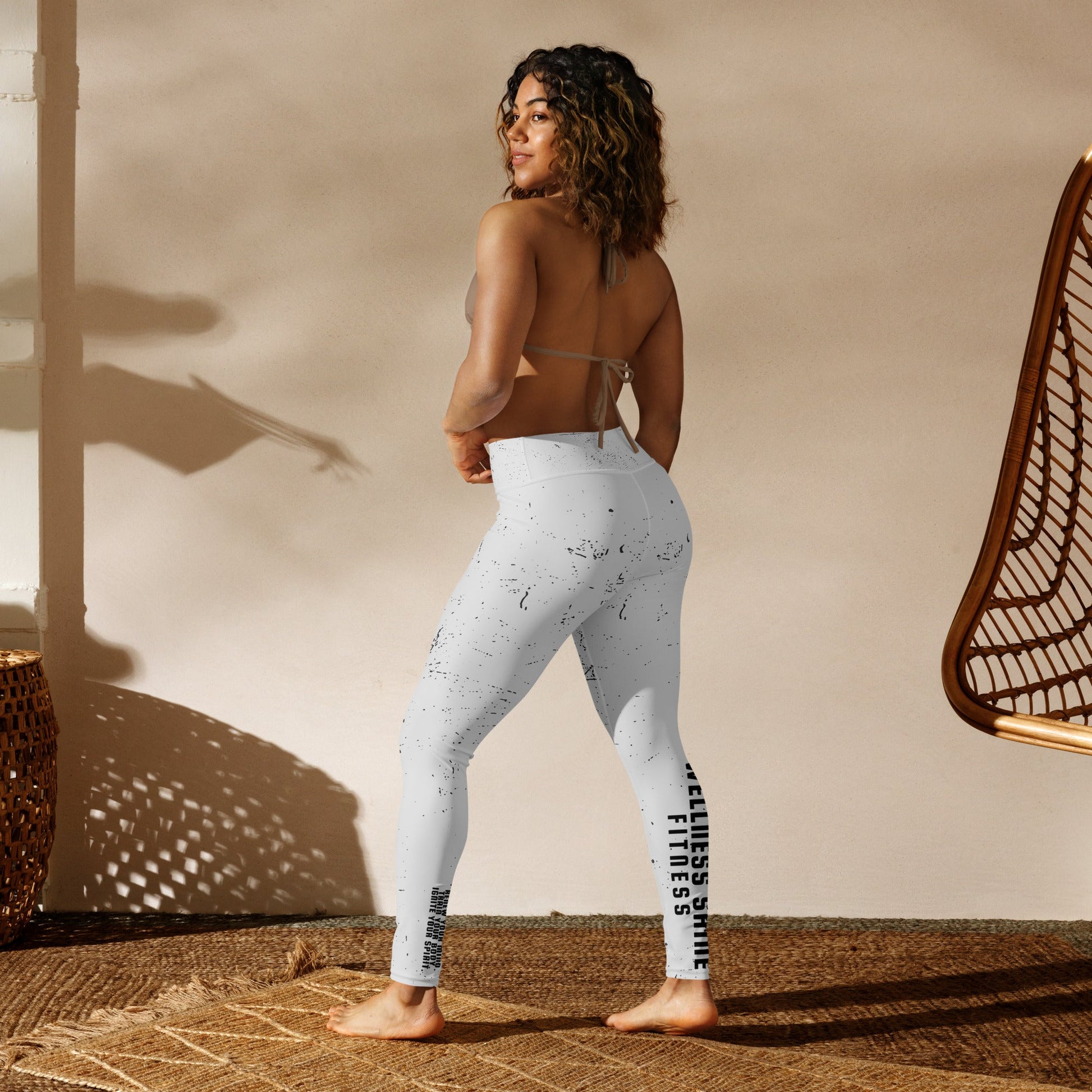 Wellness Shine Yoga Leggings, Grey Splatter - Wellness Shine