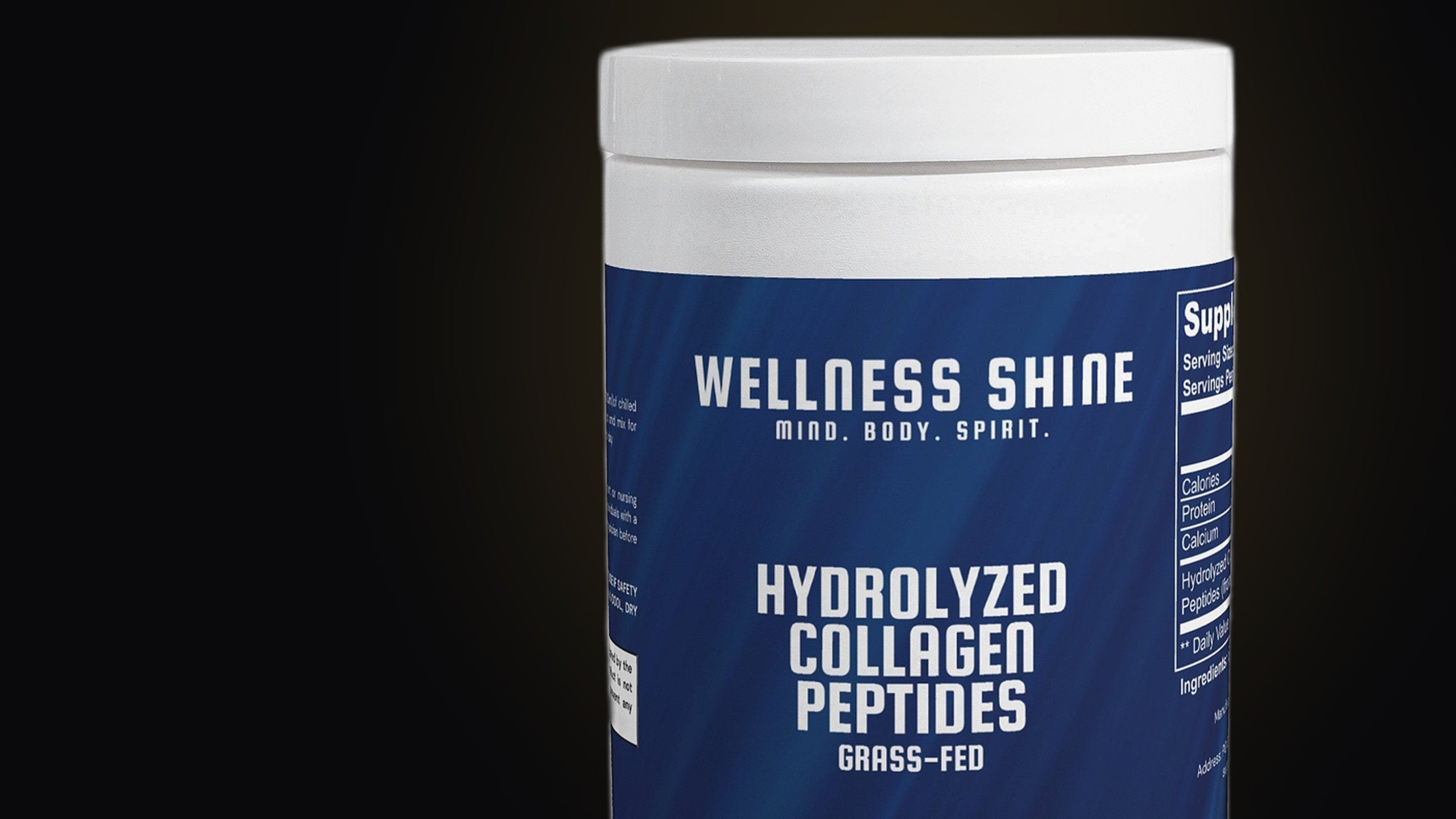 Wellness Shine Grass-Fed Hydrolyzed Collagen Peptides tub